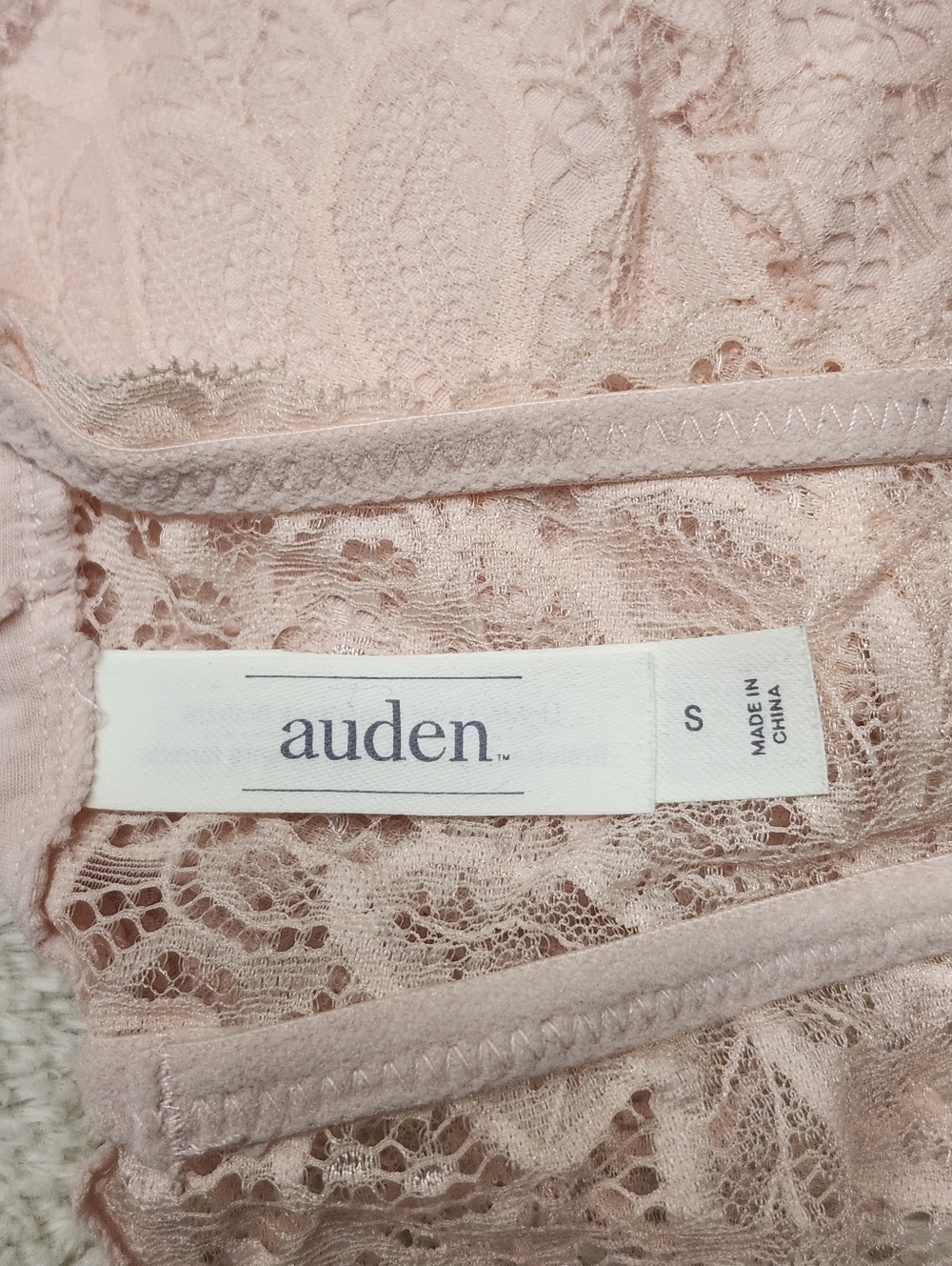 • Auden Size Small S Lightly Lined Lace Racerback Bralette Bra Light Pink - Picture 7 of 8